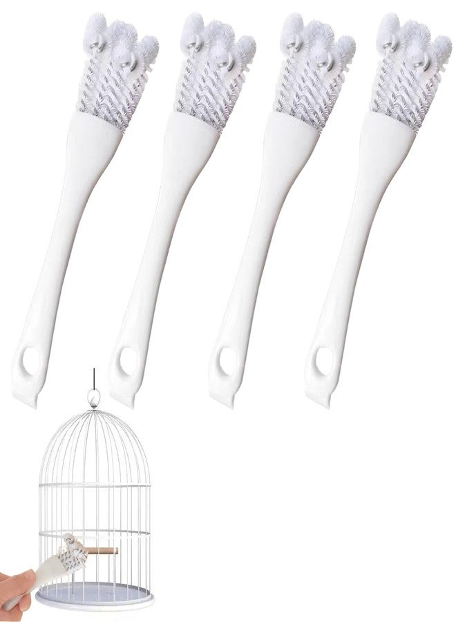 YAFIYGI 4Pcs Bird Cage Cleaner Tools Long Handle Brush Supplies for Cleaning Poop Off Birdcage Dropping Remover Accessories for Parrot Cages Bunny Habitats and Pet Cage Maintenance - Image 1